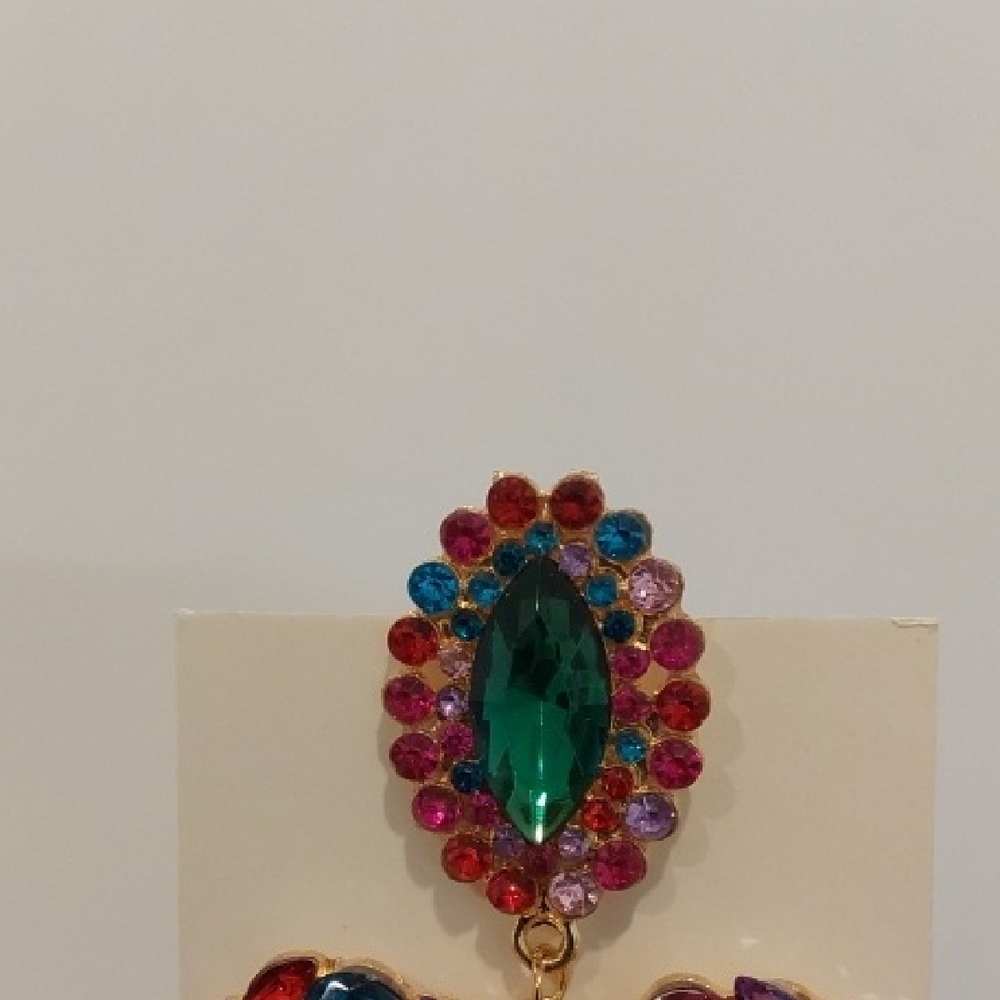Colorful Heart Drop Earrings - Picture 5 of 6